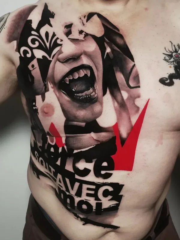 male black and grey realism татуировка на chest #59382 | Тату мастер Stefano Galati