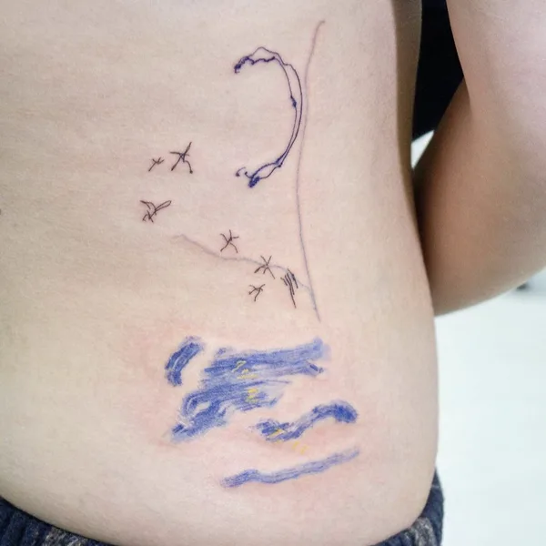 Illustrative tattoo by @dareumtattoo in Seoul