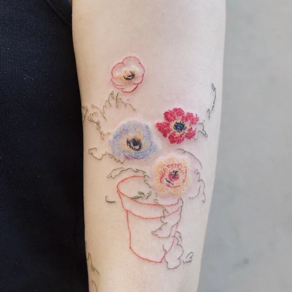 Illustrative tattoo by @dareumtattoo in Seoul