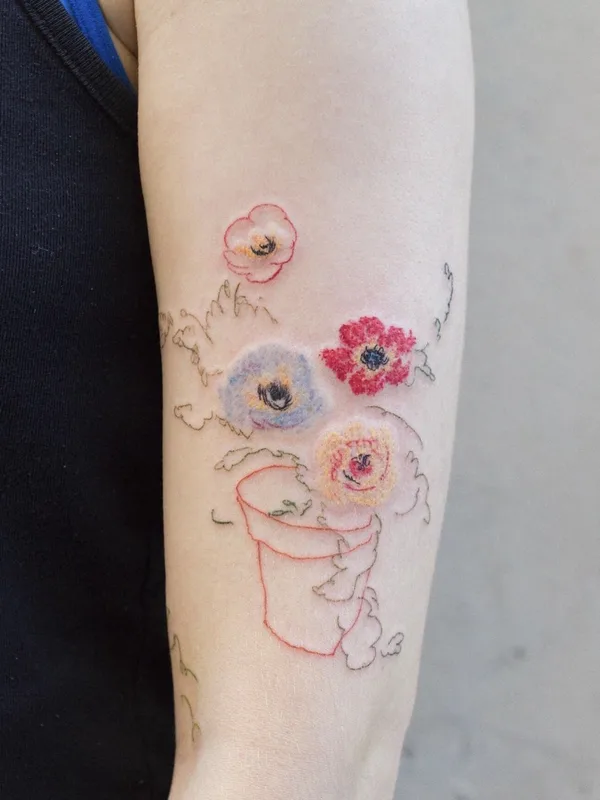 female color illustrative Tatuaggio su forearm #74145 | Tatuatore @dareumtattoo
