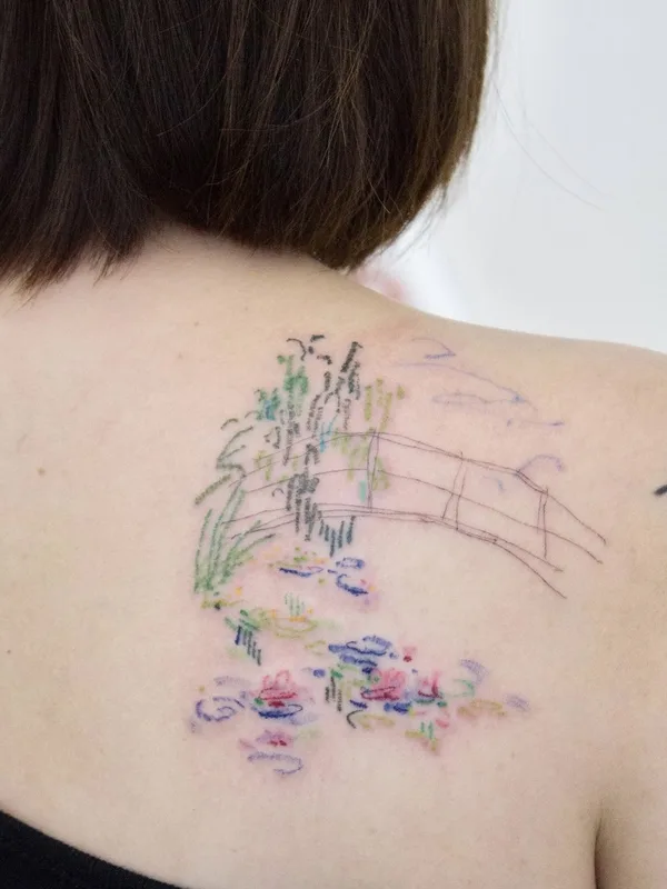 color sketch Tatuaggio su shoulder blade #74149 | Tatuatore @dareumtattoo