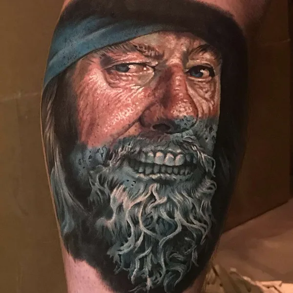 Portrait tattoo by Evan Olin