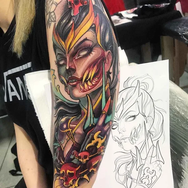 Neo Traditional tattoo by Isnard Barbosa in Dublin