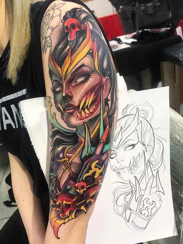 Neo Traditional tattoo by Isnard Barbosa in Dublin