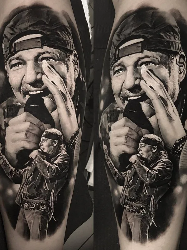 black and grey realism tattoo on calf #23667 | Tattoo Artist Matteo Pasqualin