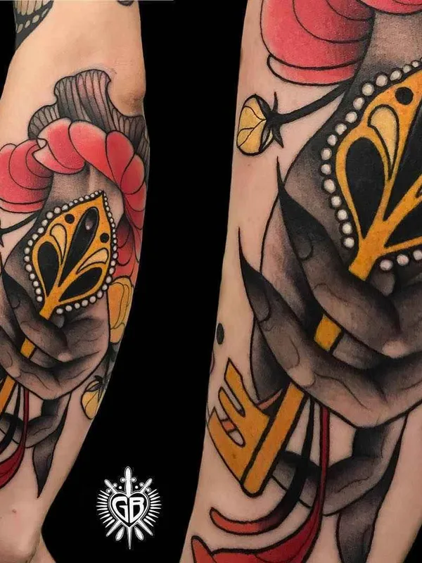 color neo traditional tatouage sur forearm #17496 | Artiste tatoueur Giulia Bongiovanni