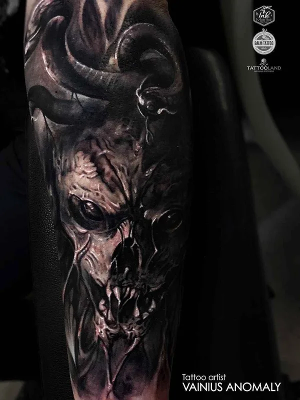 black and grey realism Tatuaggio su forearm #17410 | Tatuatore Vainius Anomaly