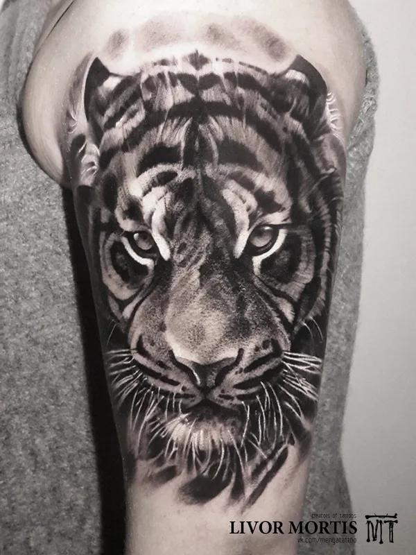 black and grey realism tattoo on bicep #27604 | Tattoo Artist Андрей Меня