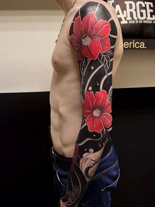 male color japanese tatouage sur full sleeve #49273 | Artiste tatoueur Стас Каниовский