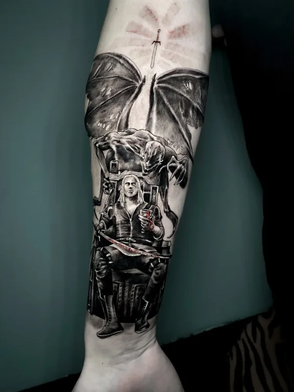 black and grey realism 纹身 在 forearm #63610 | 纹身师 Александр Труш