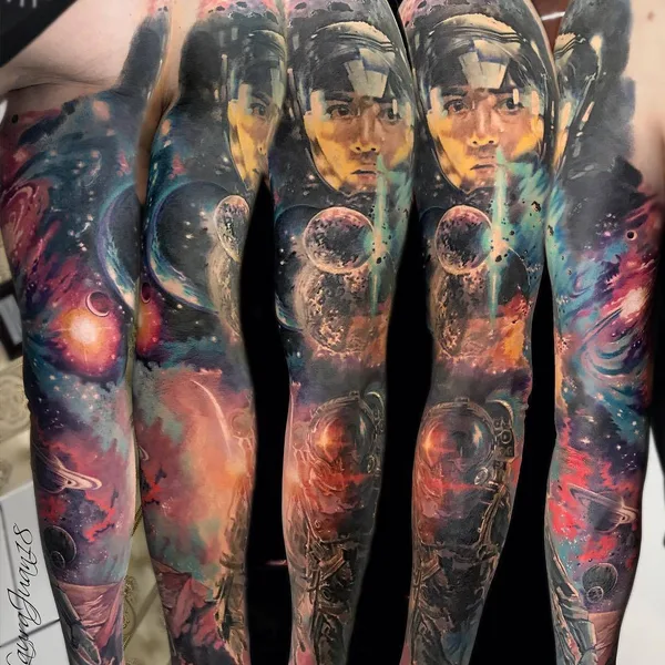 Portrait tattoo by Laura Juan in Madrid