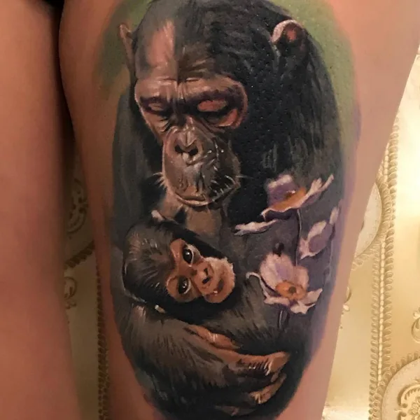 Portrait tattoo by Laura Juan in Madrid