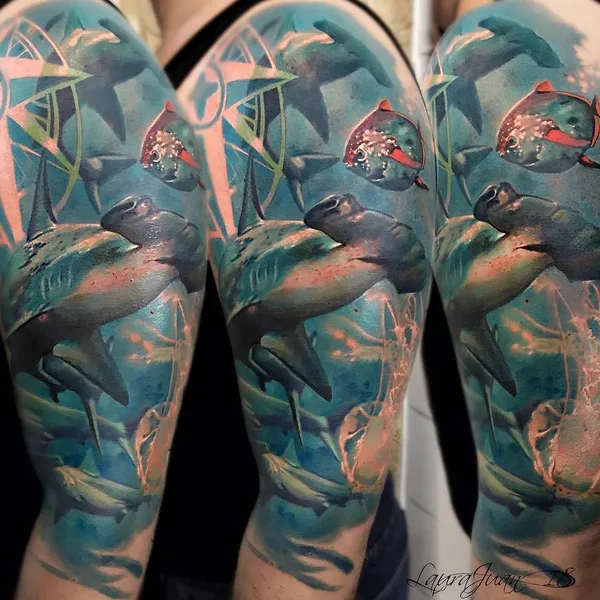 Portrait tattoo by Laura Juan in Madrid