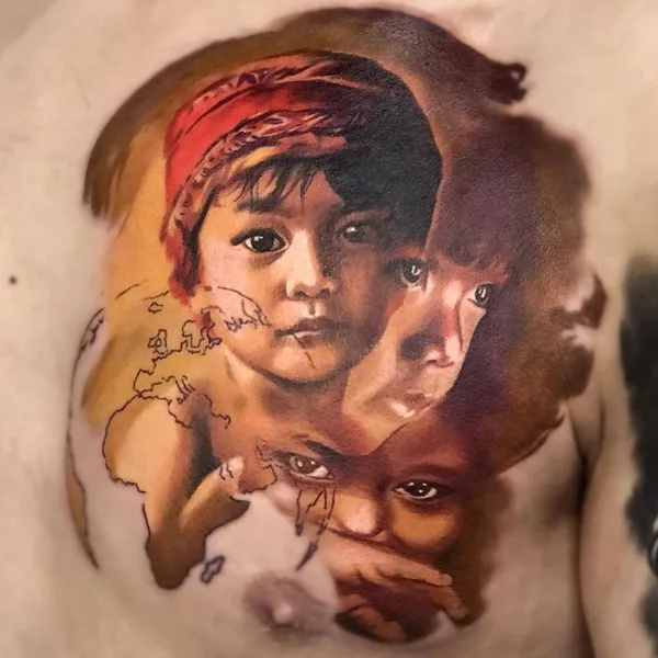 Portrait tattoo by Laura Juan in Madrid