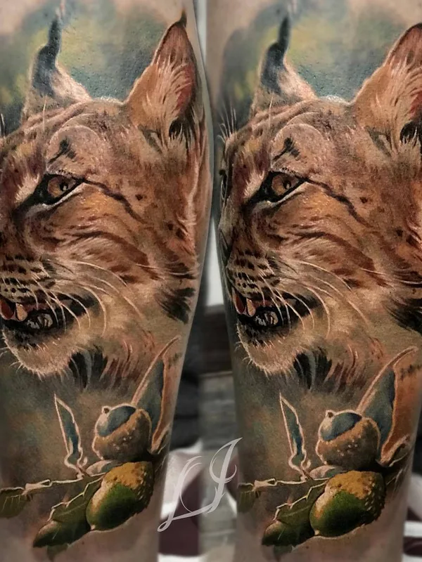 color realism tattoo on calf #28740 | Tattoo Artist Laura Juan