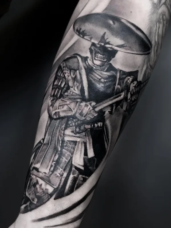 black and grey black and grey Tatuaggio su forearm #52737 | Tatuatore Виталий Козлов