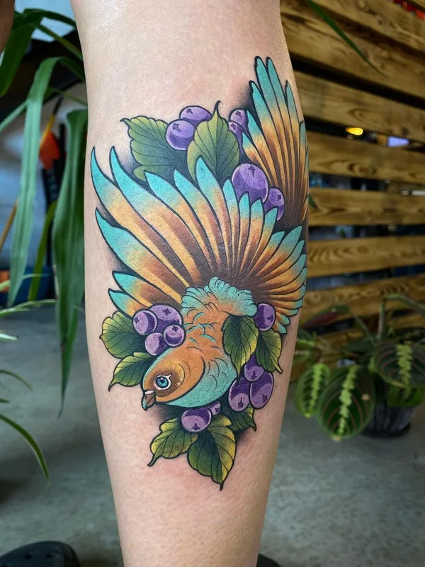 color neo traditional Tatuagem em calf #52757 | Tatuador Антон Глухих