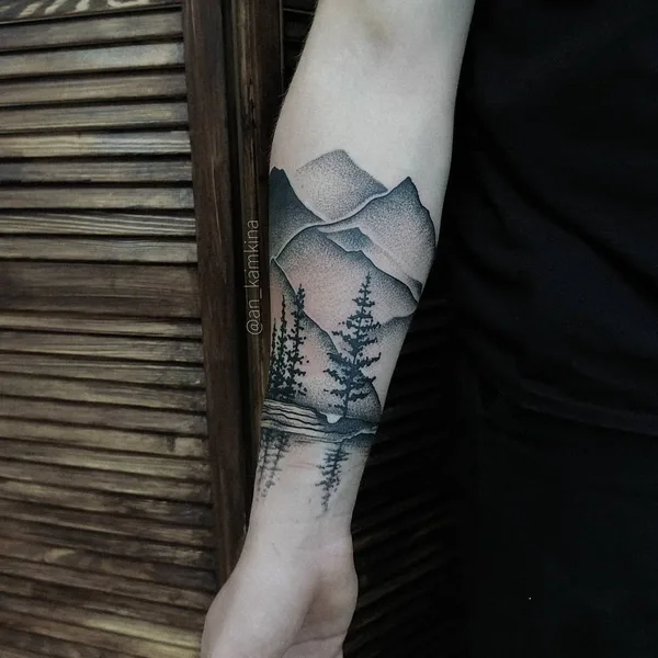 Graphic tattoo by Анастасия Камкина in Челябинск