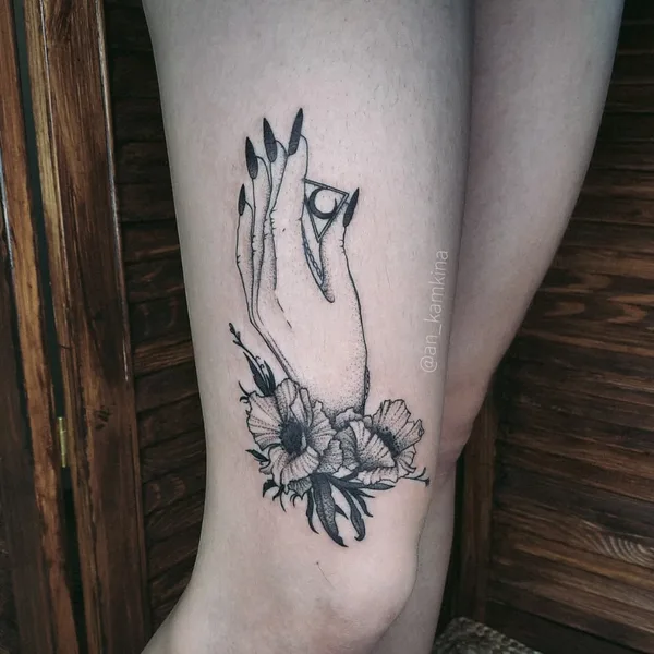 Graphic tattoo by Анастасия Камкина in Челябинск