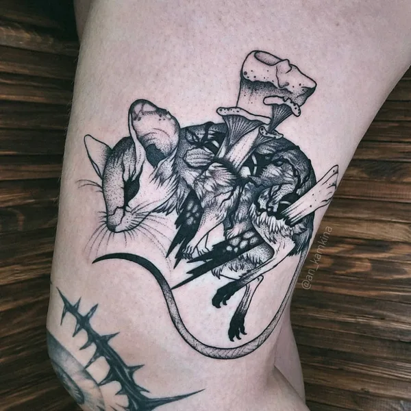Graphic tattoo by Анастасия Камкина in Челябинск