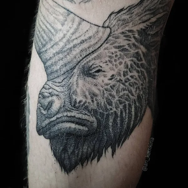 Graphic tattoo by Анастасия Камкина in Челябинск