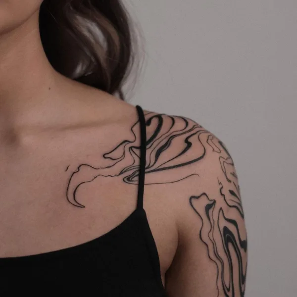 Fine Line tattoo by Настя Мартемьянова in Челябинск