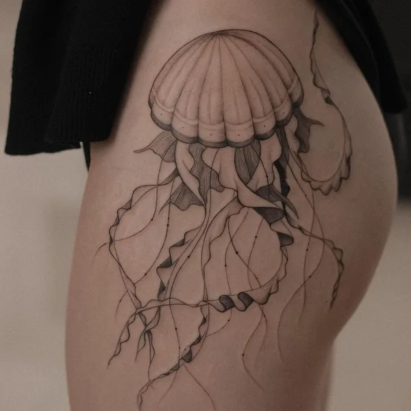 Fine Line tattoo by Настя Мартемьянова in Челябинск