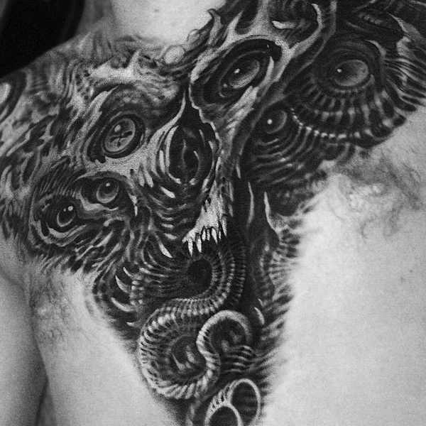 Biomechanical tattoo by Владимир Хан in Saint Petersburg