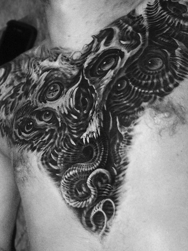 Biomechanical tattoo by Владимир Хан in Saint Petersburg
