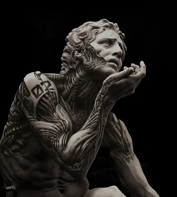 Biomechanical tattoo by Владимир Хан in Saint Petersburg