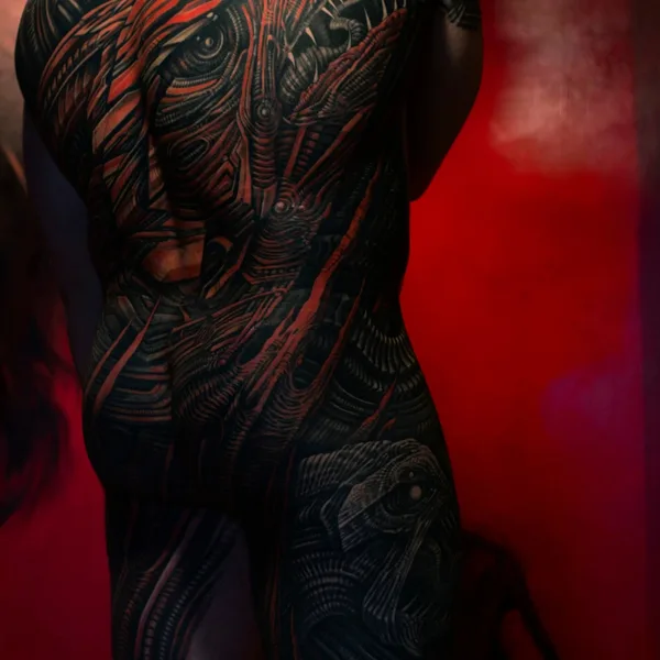 Biomechanical tattoo by Владимир Хан in Saint Petersburg