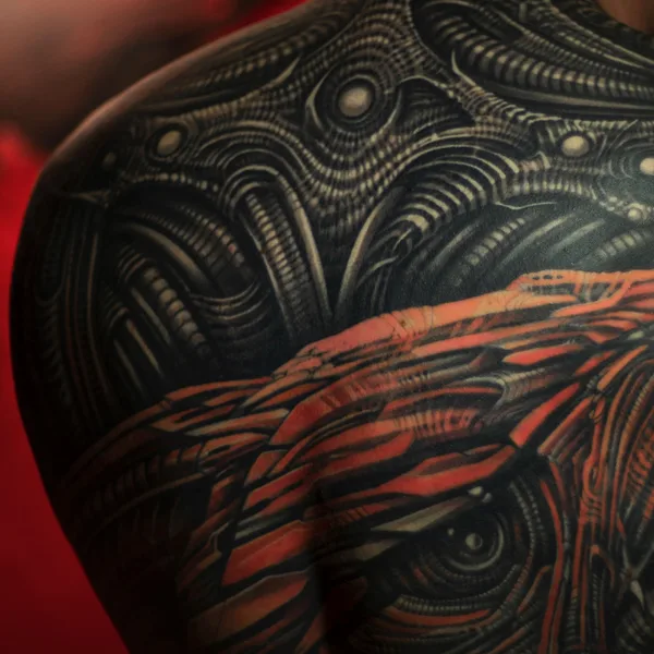 Biomechanical tattoo by Владимир Хан in Saint Petersburg