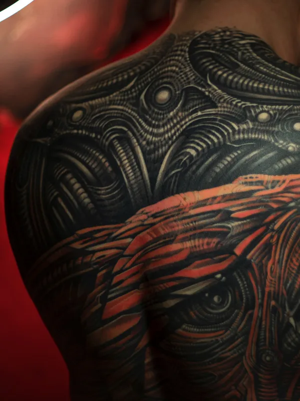Biomechanical tattoo by Владимир Хан in Saint Petersburg