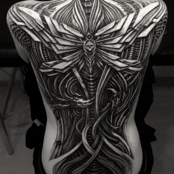 Biomechanical tattoo by Владимир Хан in Saint Petersburg