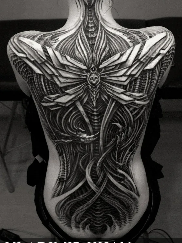 Biomechanical tattoo by Владимир Хан in Saint Petersburg