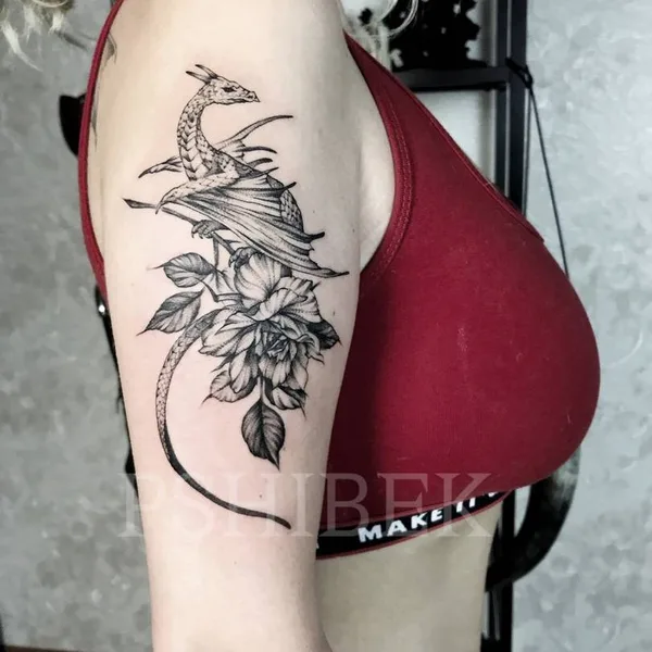 Graphic tattoo by Андрей Пшибек in Чебоксары