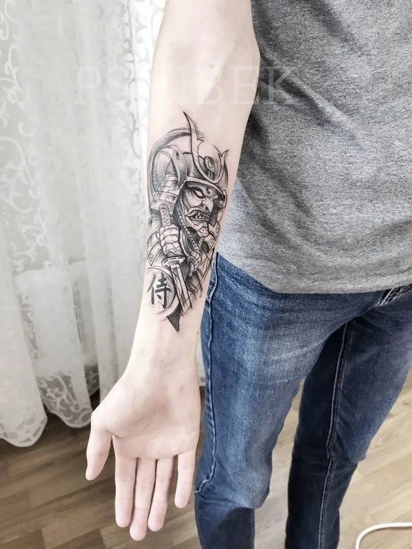 black and grey japanese tattoo on forearm #31529 | Tattoo Artist Андрей Пшибек