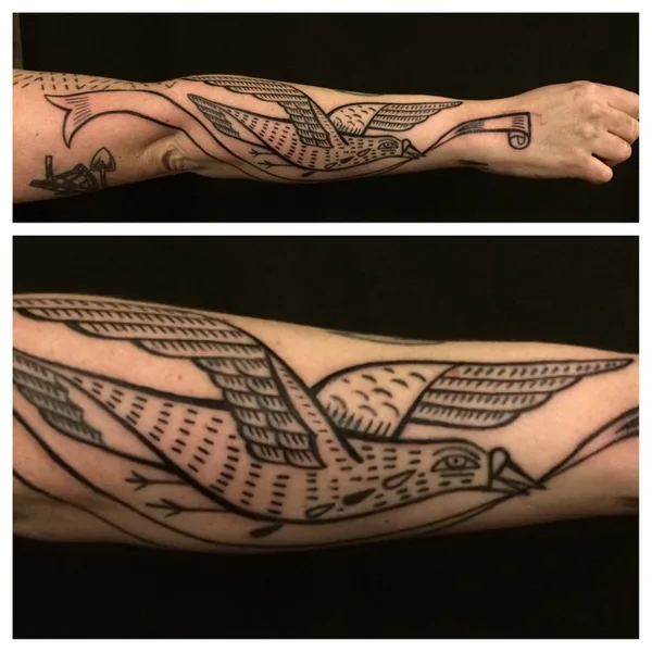engraving tattoo by Duke Riley in New York City