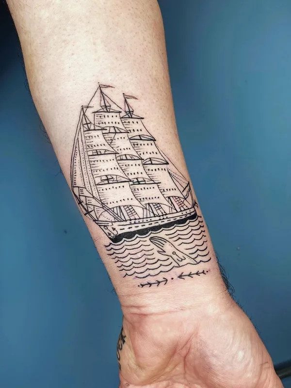 black traditional tattoo on forearm #55765 | Tattoo Artist Duke Riley