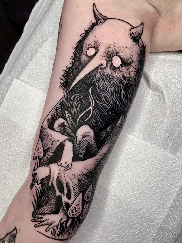 black blackwork татуировка на forearm #71660 | Тату мастер Boris Popov