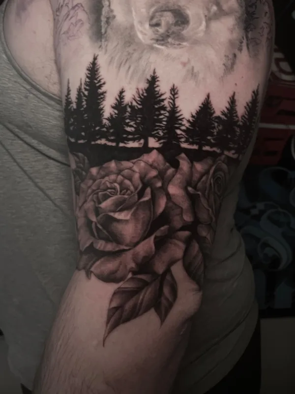 black and grey black and grey татуировка на upper arm #71687 | Тату мастер Lauren Manners