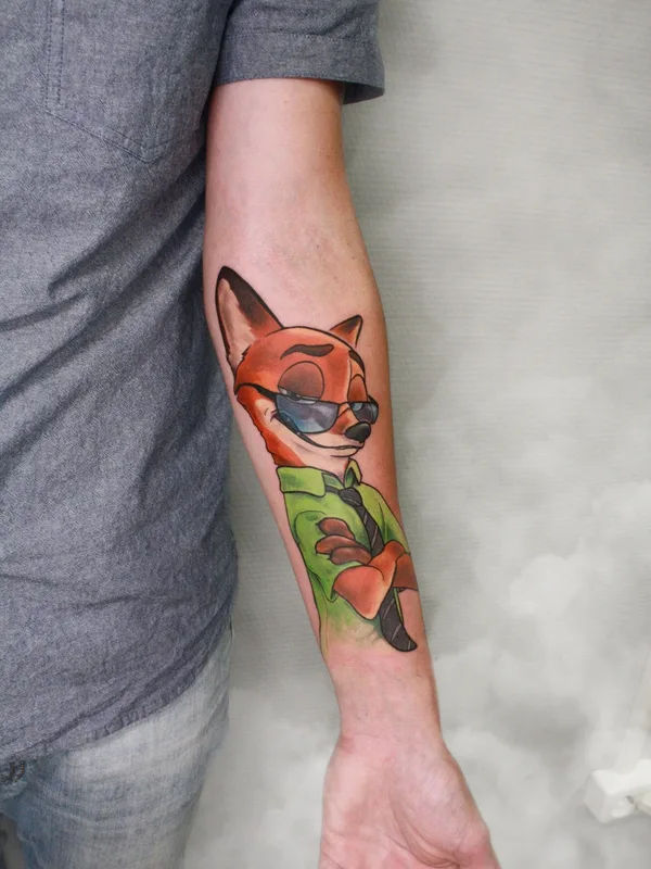 color cartoon Tatuaggio su forearm #38006 | Tatuatore Ксюша Криг