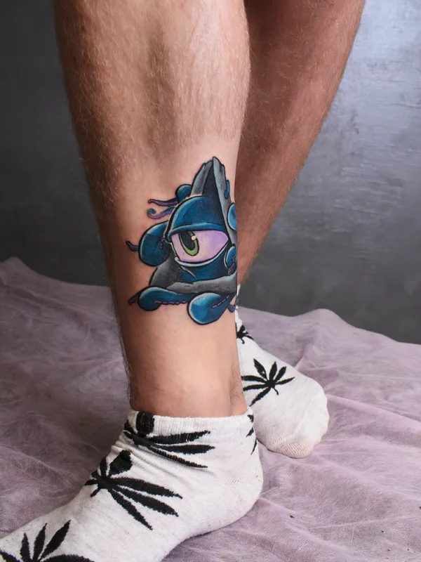 color cartoon Tatuaggio su ankle #38014 | Tatuatore Ксюша Криг