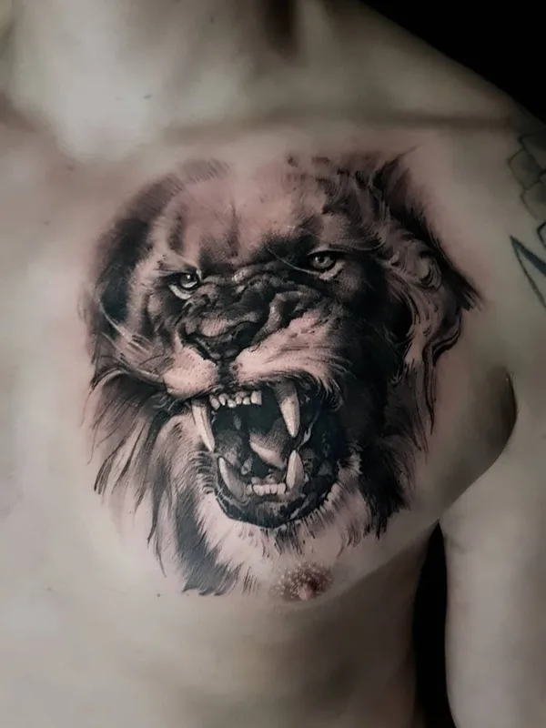 male black and grey realism tatuaje en chest #38024 | Tatuador MIREK G.