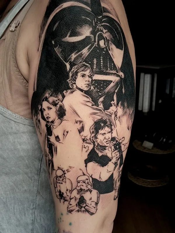 black blackwork tatuaje en full sleeve #38027 | Tatuador MIREK G.
