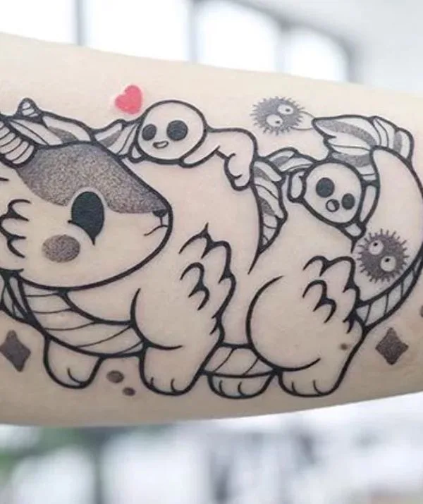 black and grey cartoon татуировка на forearm #43401 | Тату мастер Hugo K
