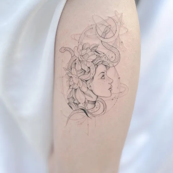 Fine Line tattoo by Dastin Gregorio in Riccione