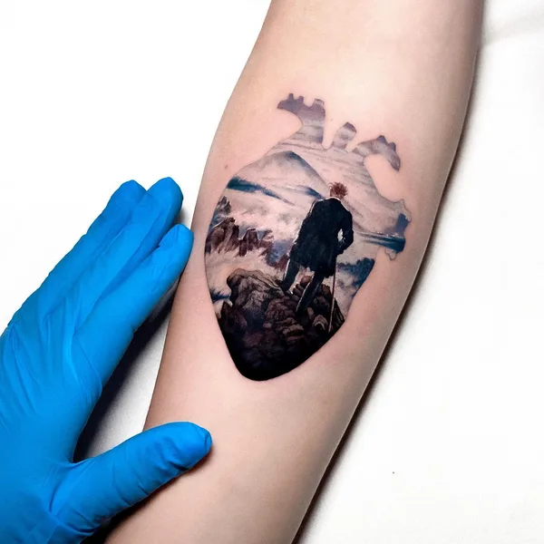 Illustrative tattoo by Andrej Jocic in Cervia
