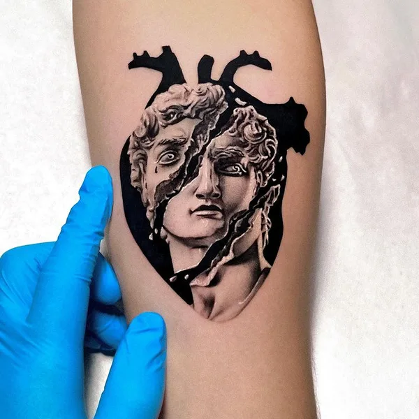 Illustrative tattoo by Andrej Jocic in Cervia