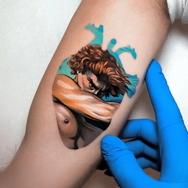 Illustrative tattoo by Andrej Jocic in Cervia